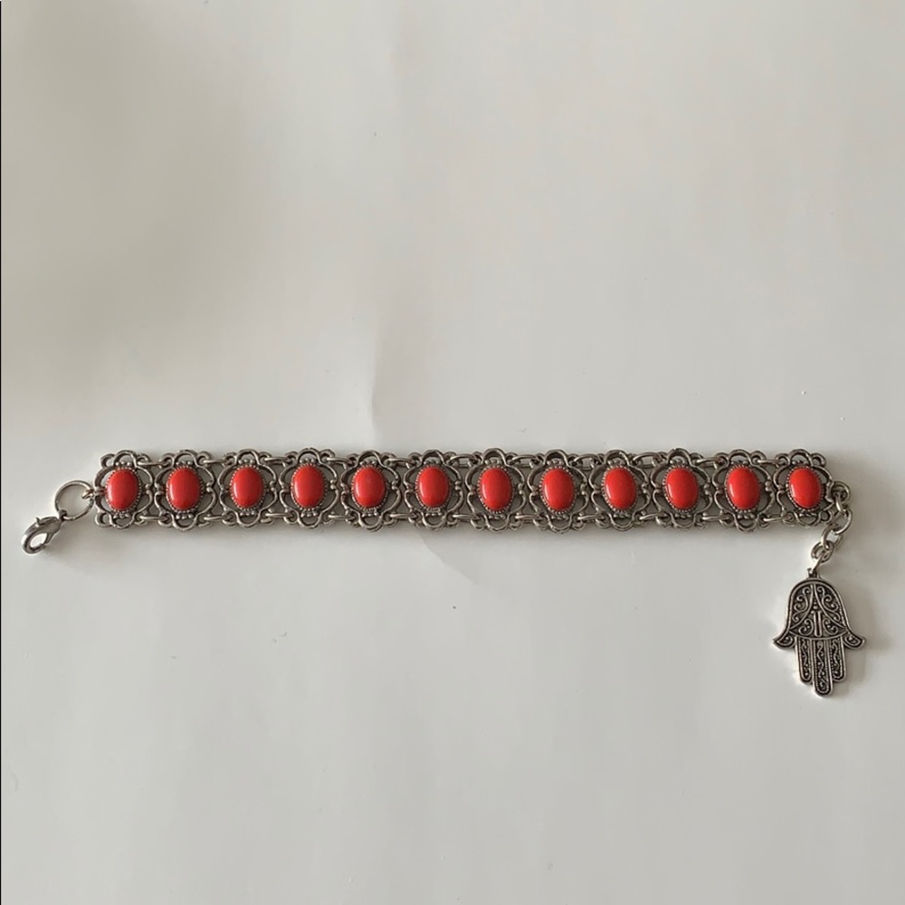 Vintage Signed Souvenir du Maroc Cabochon Bracelet